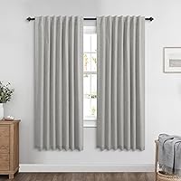 Vista 88 de KOUFALL Cortinas para Ventanas de Cuarto Opacas, Lino Blancas Bloqueador de Luz 84 Largas para Sala Elegantes Oscuras Cortina Sala de Estar Marfil