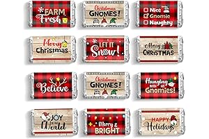 90-Piece Christmas Candy Bar Decorations: Festive Red and Black Plaid Wrappers for Sweet Treats