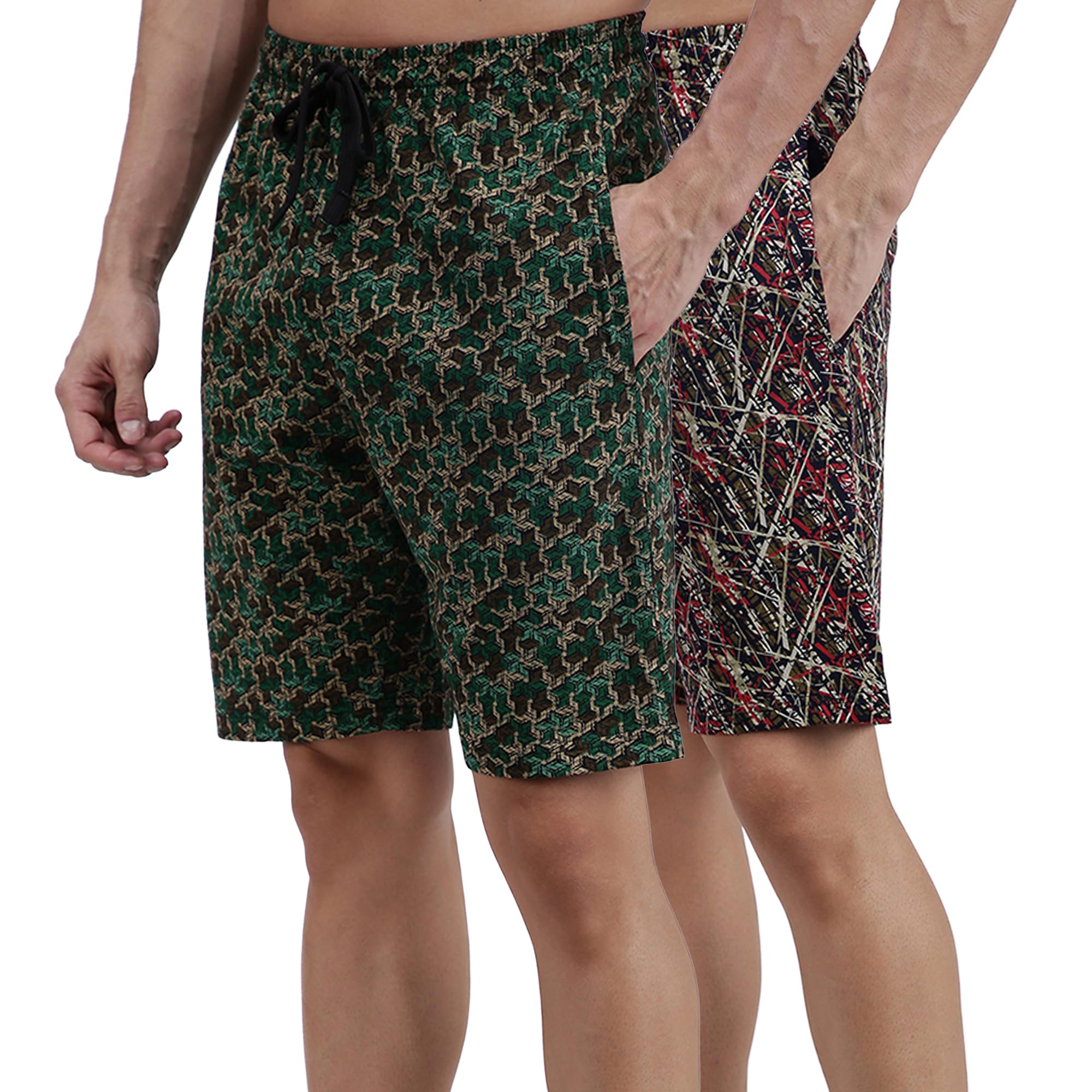 Comfy Men Cotton Regular Print Bermuda Zipper (Colour and Print May Vary)