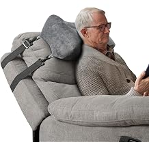 Neck Pillow for Sleeping on Recliners with Adjustable Strap Office Chairs Cervical Pillow for Neck Pain Relief & Ergonomic Support for Recliner, Couch Gray 2, Extra Large