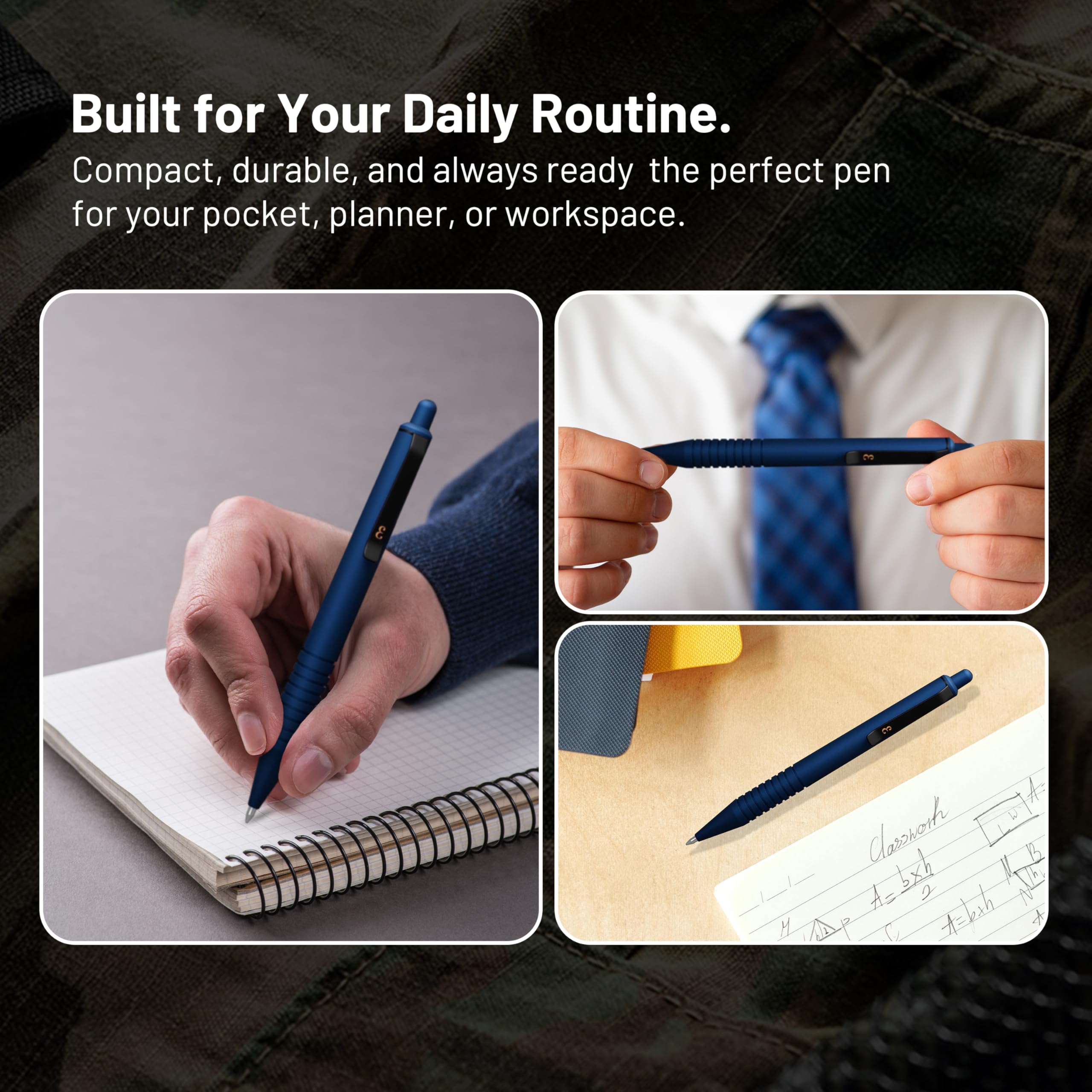 Everyman Midnight Super Matte Mini Click Pen Compact Refillable 0 7mm Gel Pen with Premium Grip Pocket-Size Metal — view 6