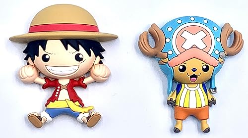 One Piece Monkey D. Luffy & Tony Tony Chopper - Juego de 2 figuras de espuma 3D, imán para refrigeradores y casilleros