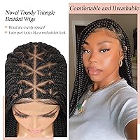 Vista 3 de Lexqui Pelucas Trenzadas sin Nudos de 36'' para Mujeres Pelucas de Encaje Trenzadas Peluca Trenzada de Encaje Completo Peluca Trenzada Sintética