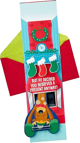 Miniatura 2 de Hallmark Pop Up divertido titular de la tarjeta de regalo de Navidad o titular de dinero tarjeta (Naughty List) (5XXH2003)