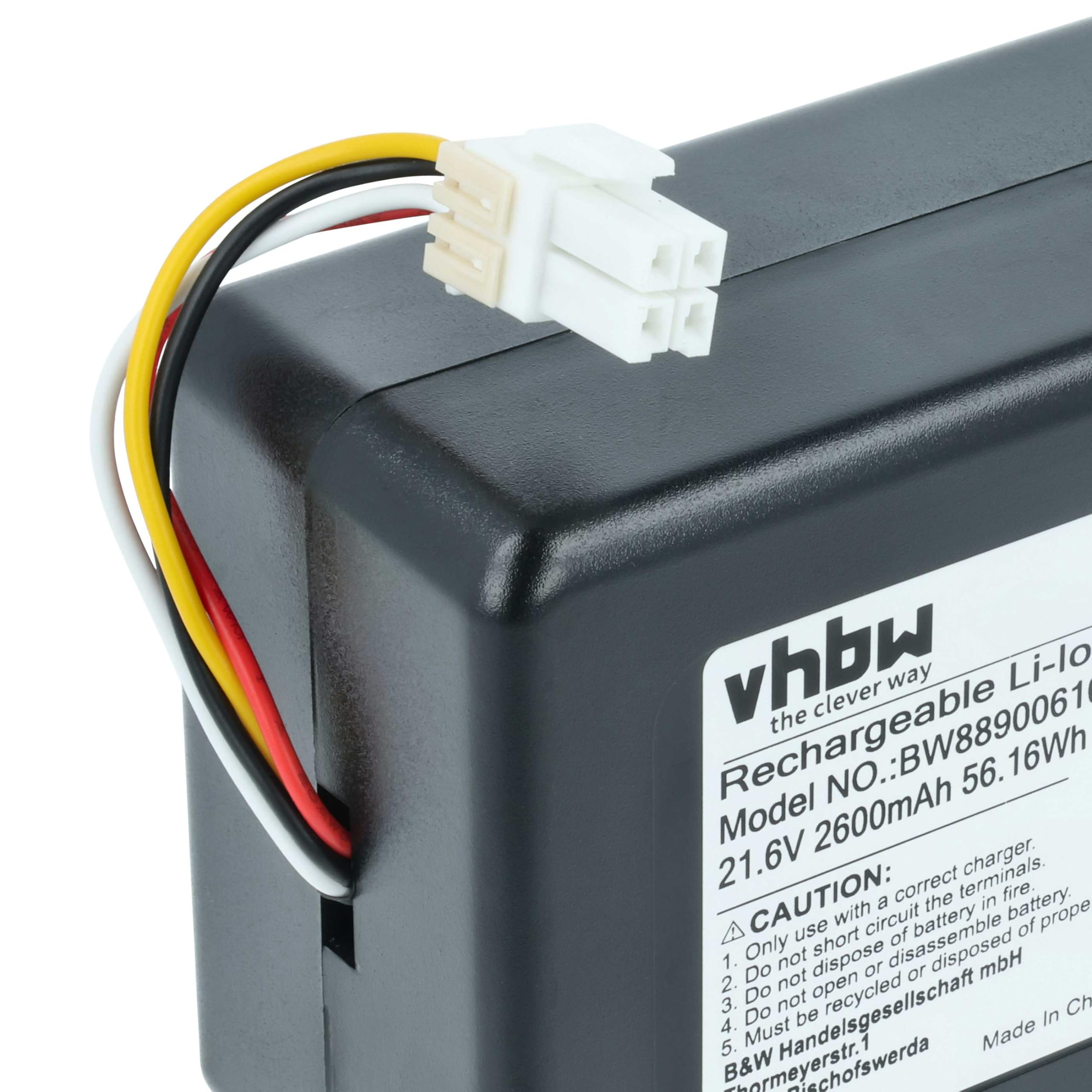 vhbw Akumulator kompatybilny z robotem odkurzającym Samsung Powerbot VR20J9250UC/EN, VR20J9250UK/SA, VR1AM7040WG/AA (2,6 Ah, 21,6 V, litowo-jonowy)