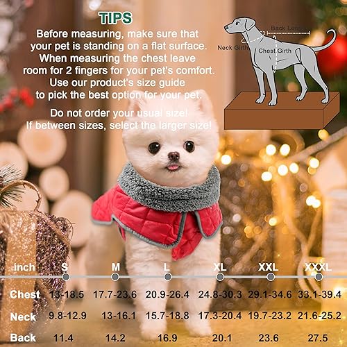 Miniatura 2 de Fragralley Abrigo para perro, abrigo cálido de invierno para perro con correa para las piernas, impermeable y reflectante, abrigos para clima frío