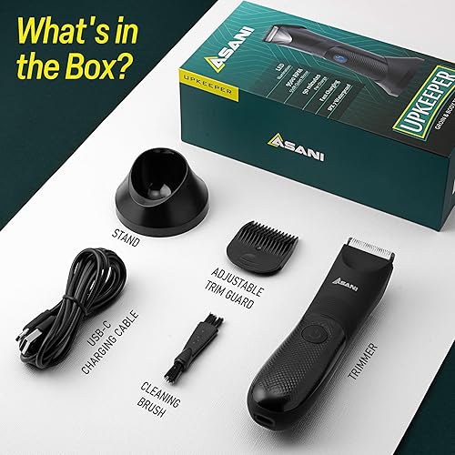 Miniatura 2 de Asani Upkeeper - Recortadora de pelo corporal para hombre, herramienta de aseo recargable con hoja de cerámica, luz LED, diseño impermeable,