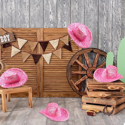Miniatura 6 de Sotiff Mini sombrero de vaquera occidental, sombrero pequeño de juguete de discoteca, lindo gorro en miniatura para fiestas, bebidas, cupcakes