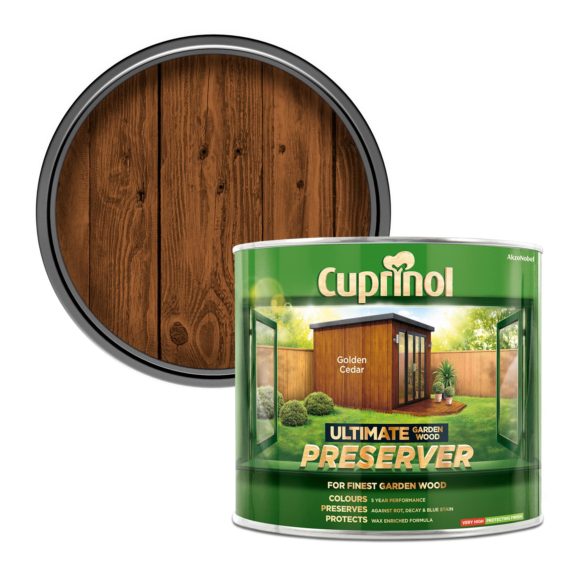 Cuprinol CUPGWPREGC1L 1L Ultimate Garden Wood Preserver - Golden Cedar
