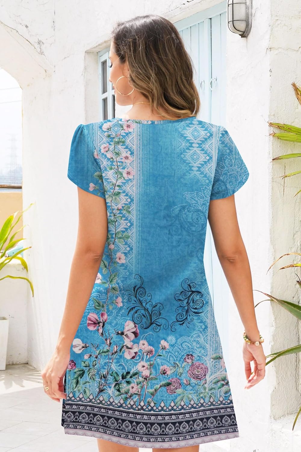 ETCYY Women's Casual T Shirt Dress Short Sleeve Summer Dresses 2026 Spring Clothes Boho Beach Vacation Sun Dress with Pockets - Image 5