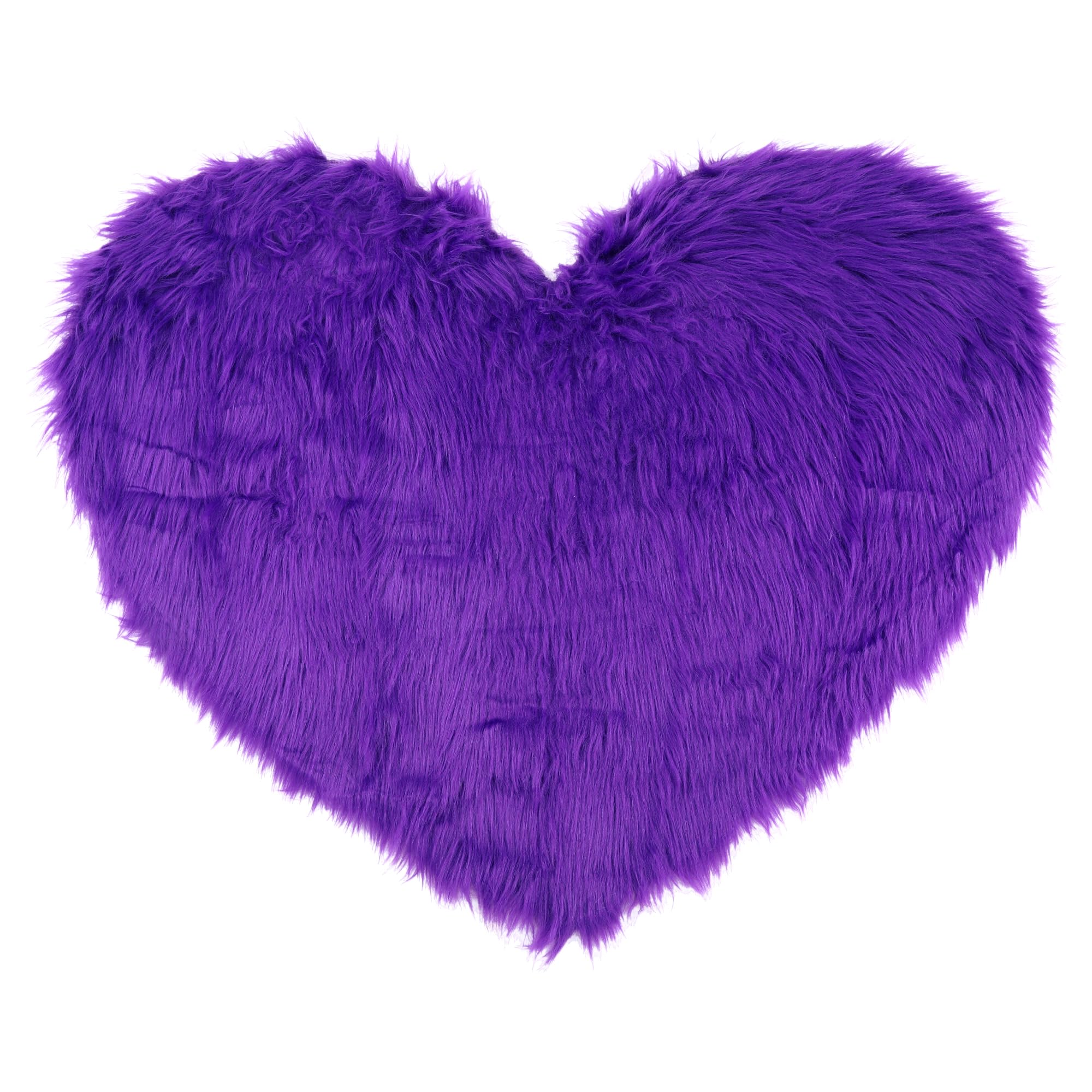 HMETOL Heart Shape Plush Bathroom Mat Soft Absorbent Washable Toilet Shag Area Rugs Cute Floor Home Gifts Purple 30 x 40 cm