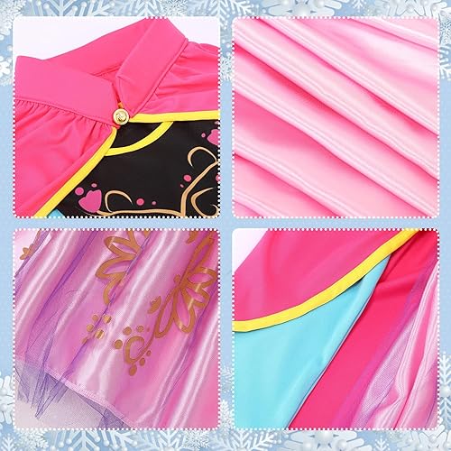 Miniatura 3 de Lumiparty Disfraz de princesa de Halloween para niñas, color rosa, ideal para Navidad, cumpleaños, juegos de rol y cosplay (tamaño niña)