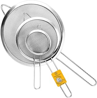 Sieves and Strainers Set - Metal Sieve Stainless Steel, Fine