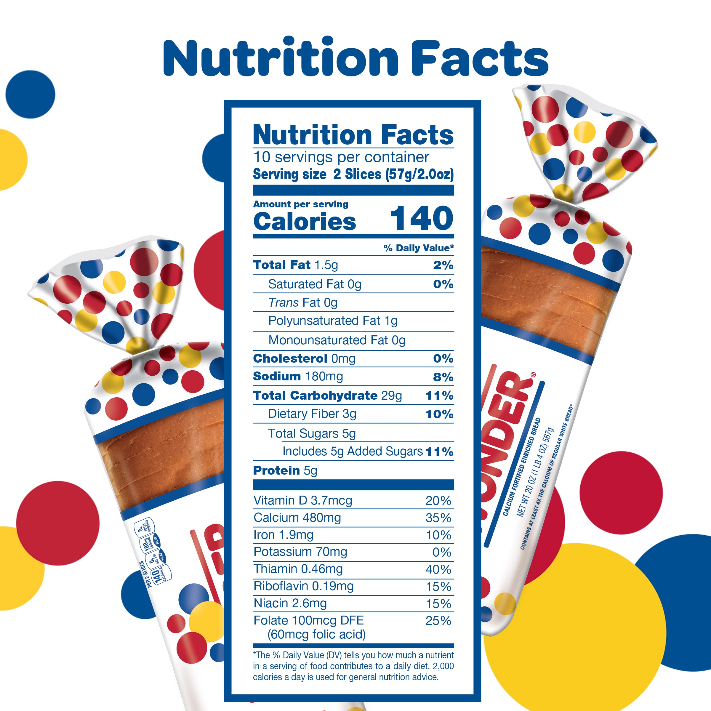 Wonder Bread Classic White Sandwich Bread Sliced White Bread 20 Oz Loaf — view 11