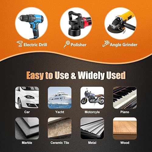 Miniatura 13 de POLIWELL Kit de almohadillas de 6 pulgadas para pulir y abrillantar automóviles, esponjas con forma de gorra de lana para el hogar, taladro