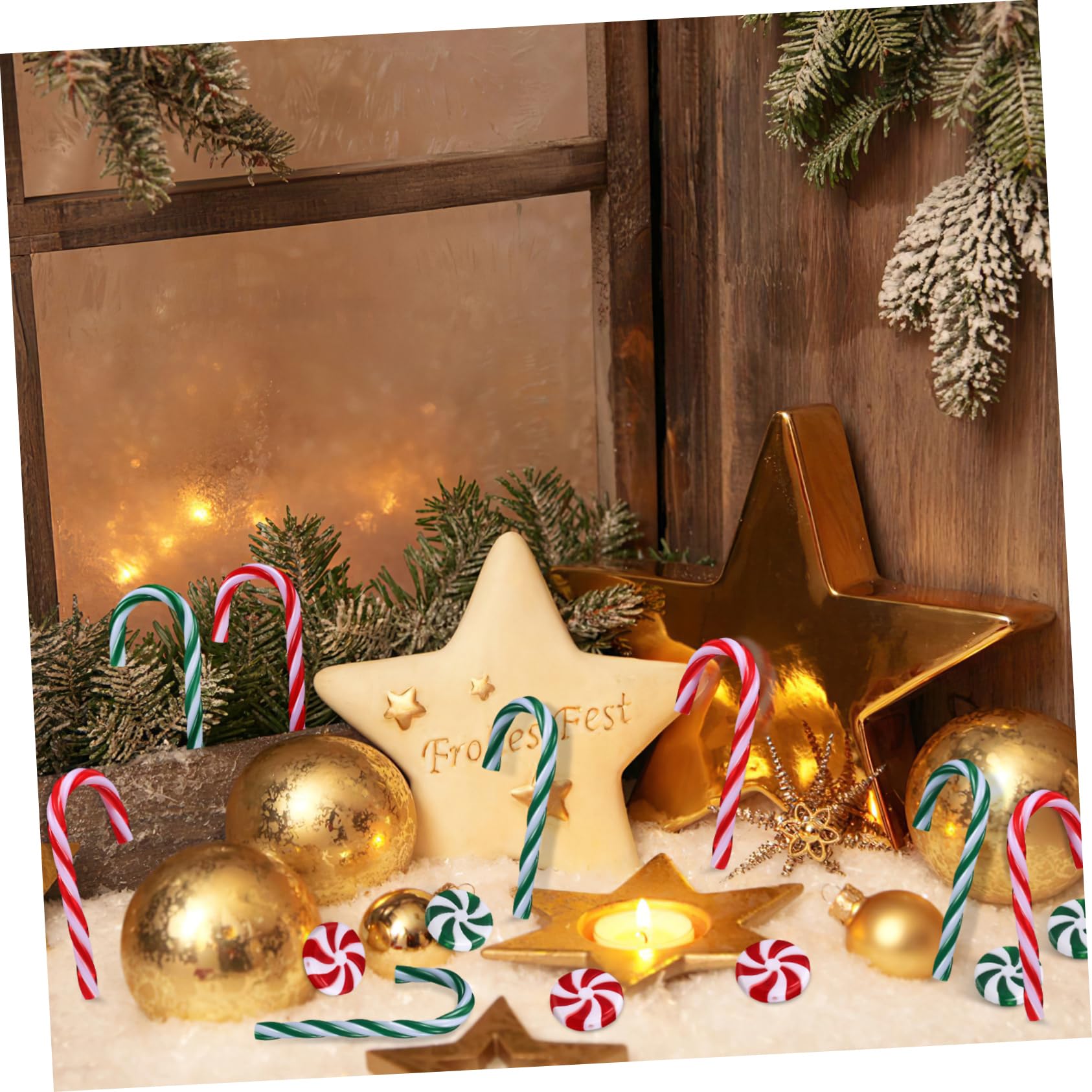 Cabilock 5 Juegos Colgante De Decoración para Árbol De Navidad. Christmas Candy Christmas Decorations Batería De Luces De Hadas Decoración De Bastones De De Navidad 80 Uds * 5