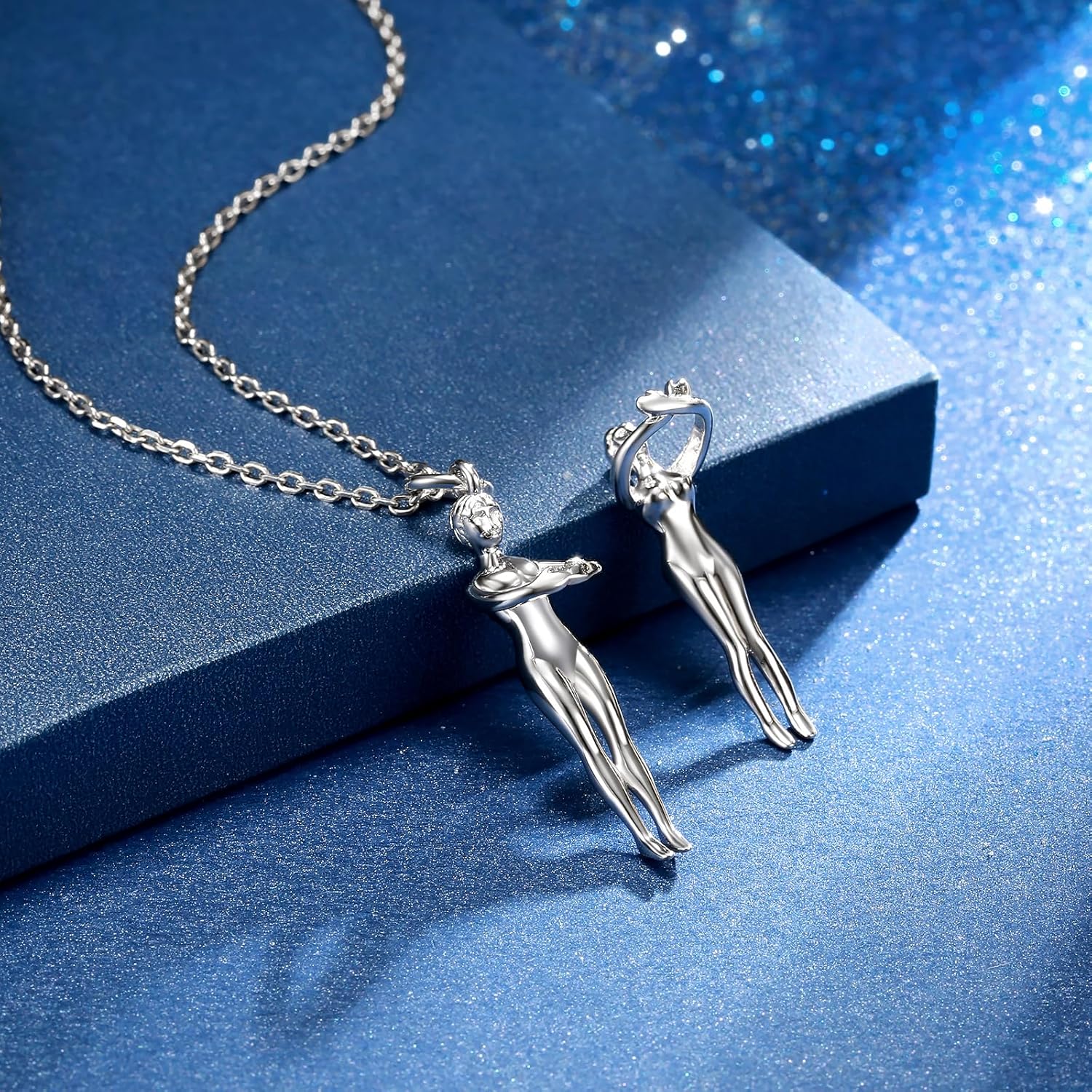 Hug Couples Necklace Sterling Silver: Hugging Pendant Necklace Matching Jewelry Valentines Day Couple Gifts for Women Wife Girlfriend - Image 7