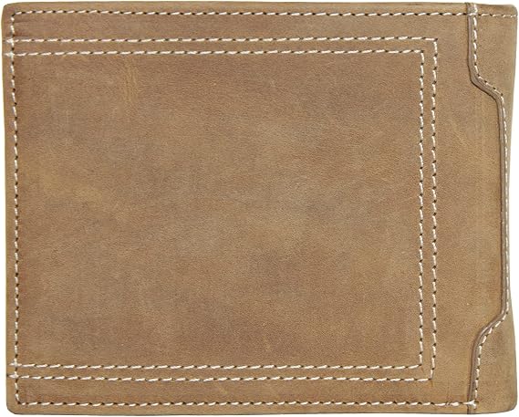 WOLVERINE Men's Bifold Wallet | RFID Protection | Card Slots | Bill Pocket | Durable Leather | Canvas, Rugged-Brown, One Size