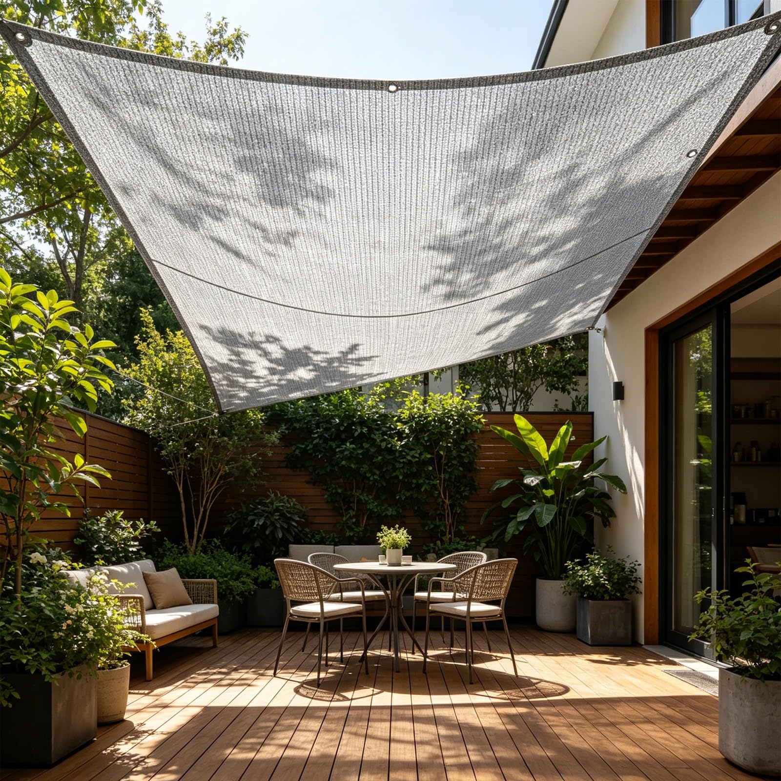 Filet d'ombrage 230 x 300 cm gris avec pare-soleil jardin imperméable à l'air pour terrasse