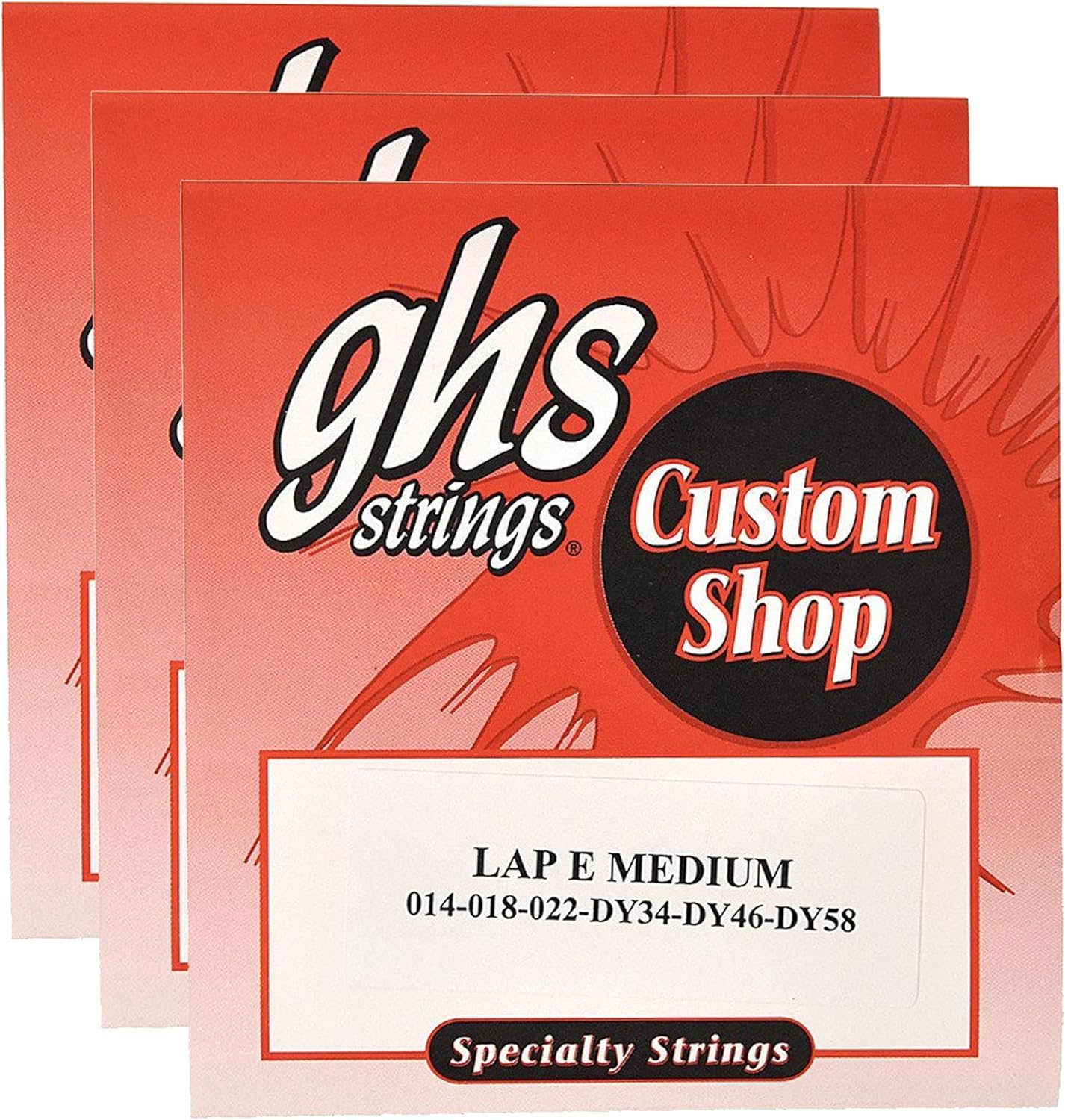GHS Electric Lap Steel Strings E Tuning 14-58 Medium (3 Pack Bundle)