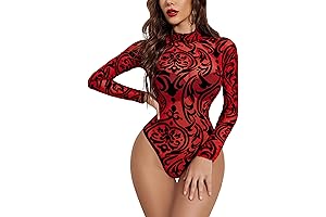 Trendy Mesh One-Piece Bodysuit for Women