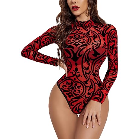 Trendy Mesh One-Piece Bodysuit for Women