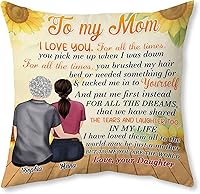 Vista 12 de Hyturtle Almohada personalizada para la mejor mamá, regalos para mamá de hija e hijo, regalos inspiradores para ella en el día de la madre, regalos
