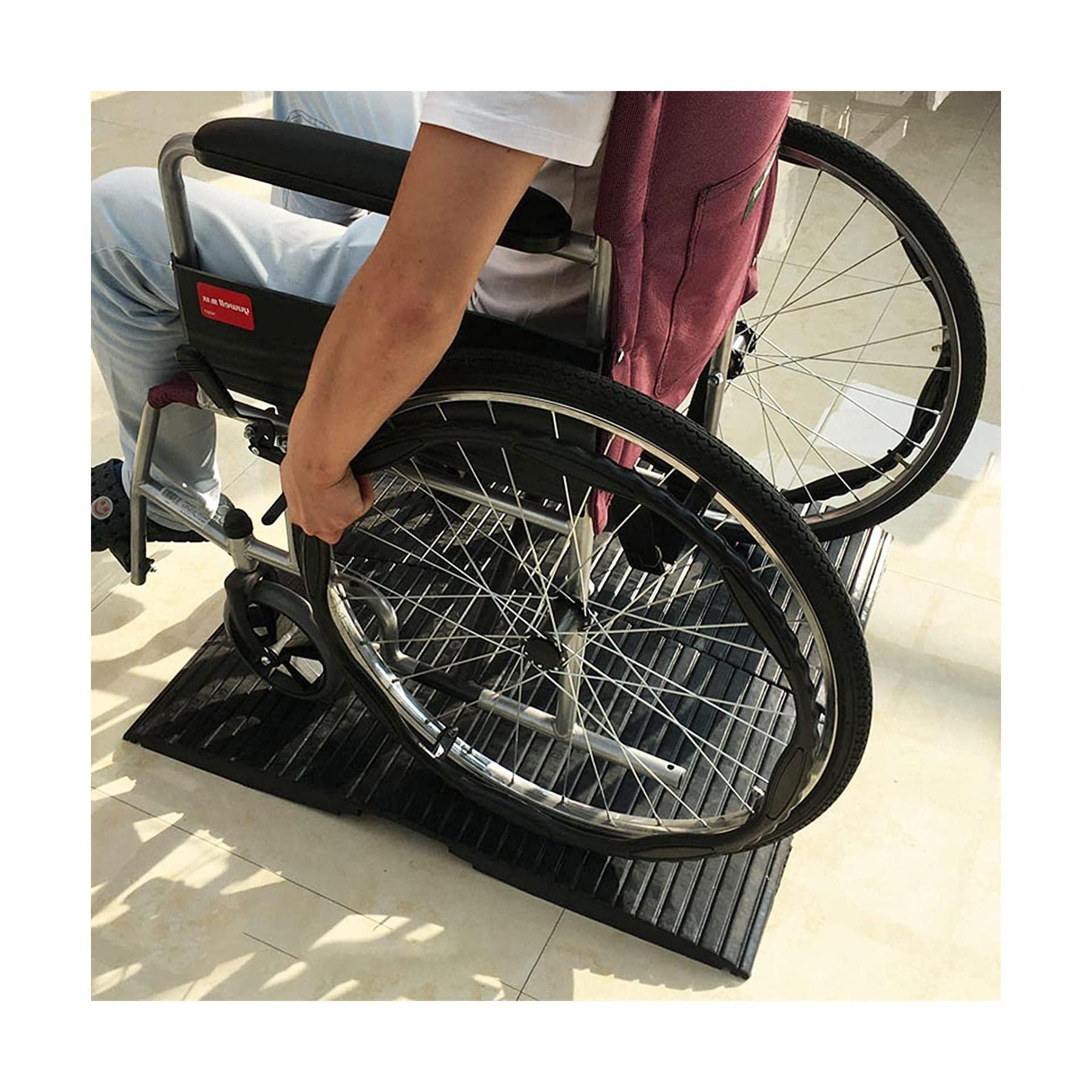Rampes de Bordure en Caoutchouc Rampe de seuil Robuste rampes de Chargement Voiture Moto Scooter Rampe de Pente pour Quai de Chargement allée