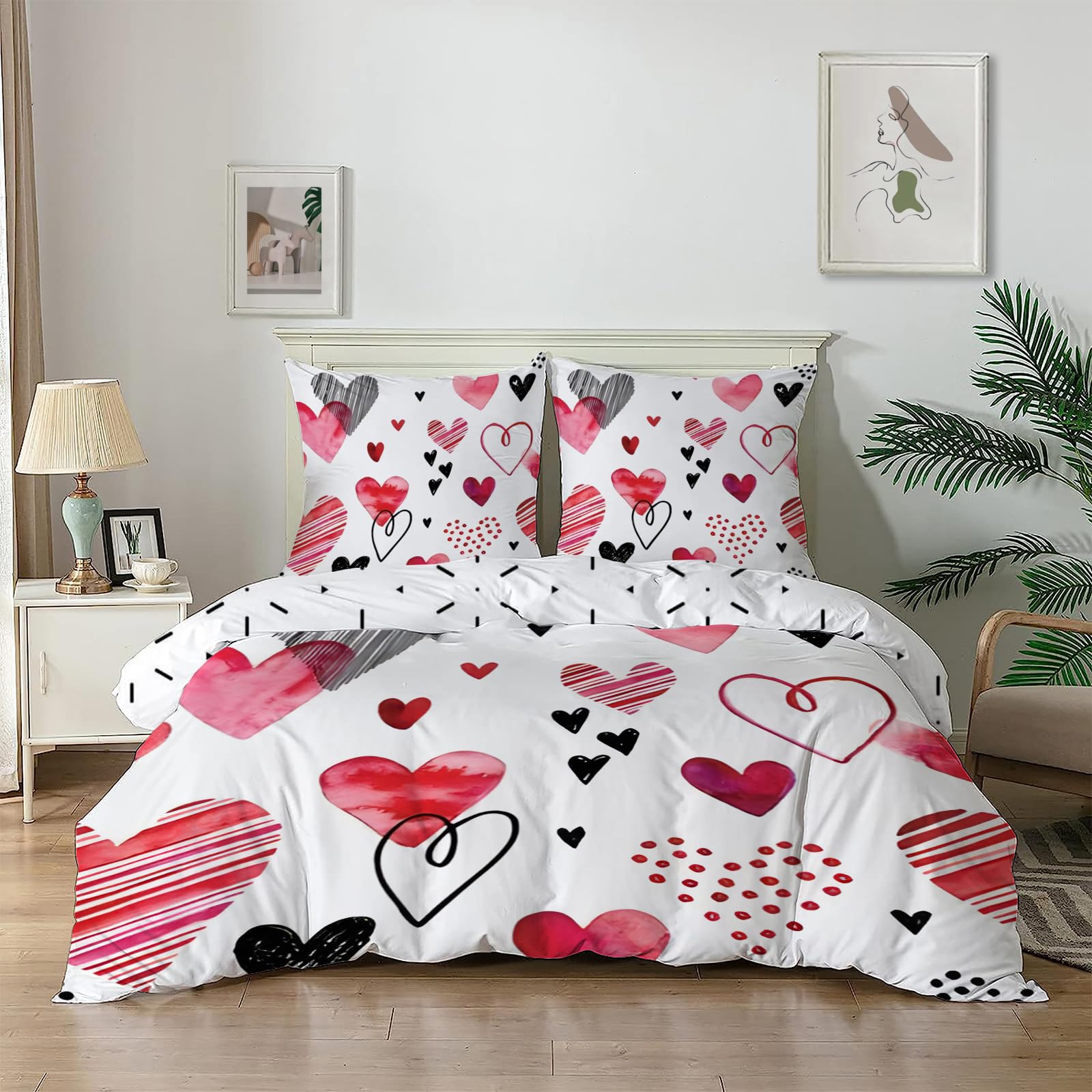 Housse de couette 220x240 douce en microfibre pour un lit double toujours sans un pli