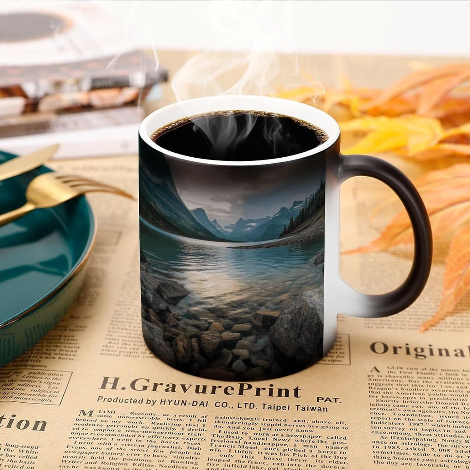 Color Changing Mug Glacier National Park Printed Ceramic Coffee Mug Heat Changing Sensitive Mug Magic Heat Changing Coffee Mug Novelty Coffee Mugs