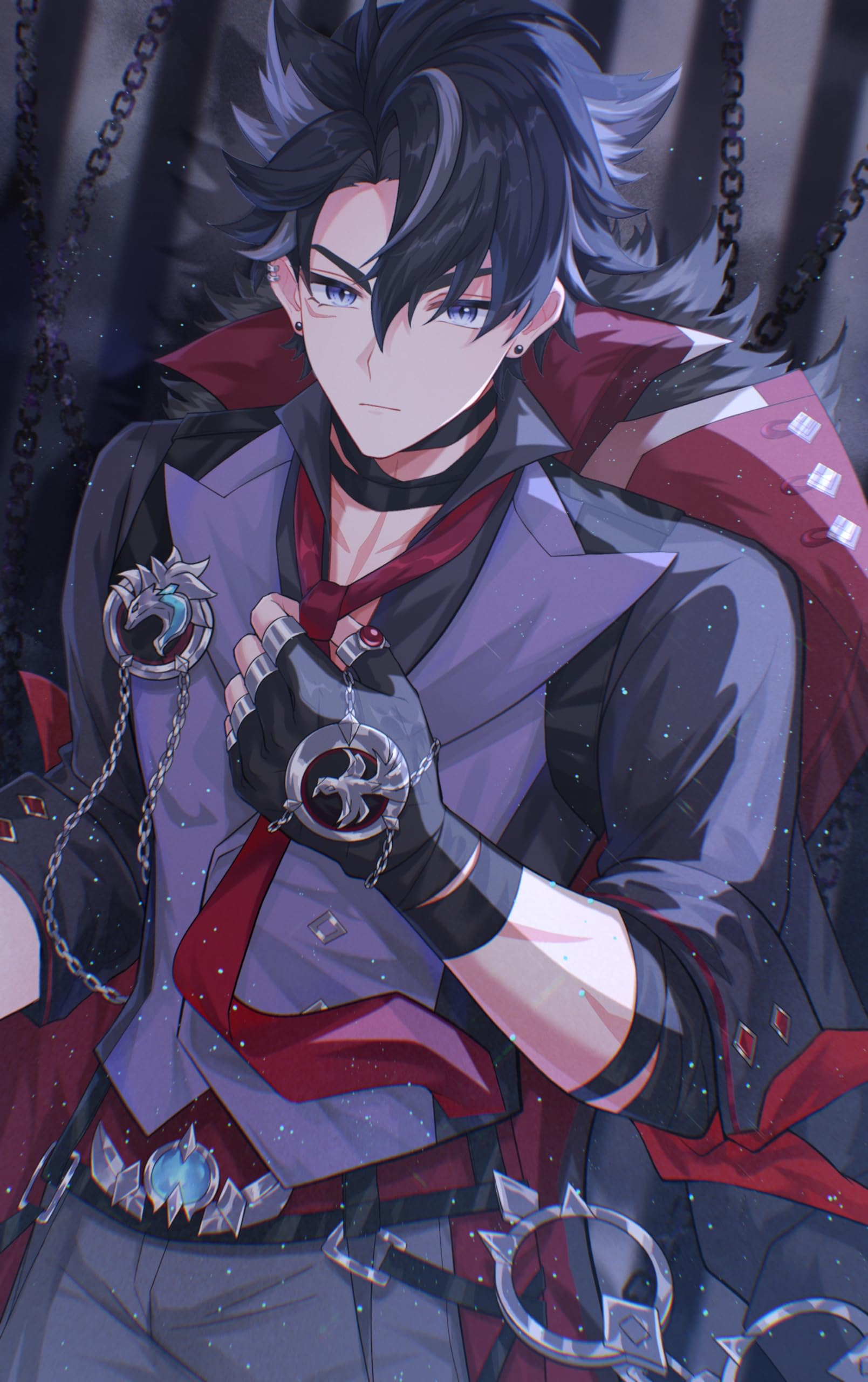 Wriothesley Diamond Painting Genshin 5D Diamond Paint for Gamer Gift, Full Round Drill Set for Room Decor NO Frame (11.8x16.7 inch, Wriothesley3)