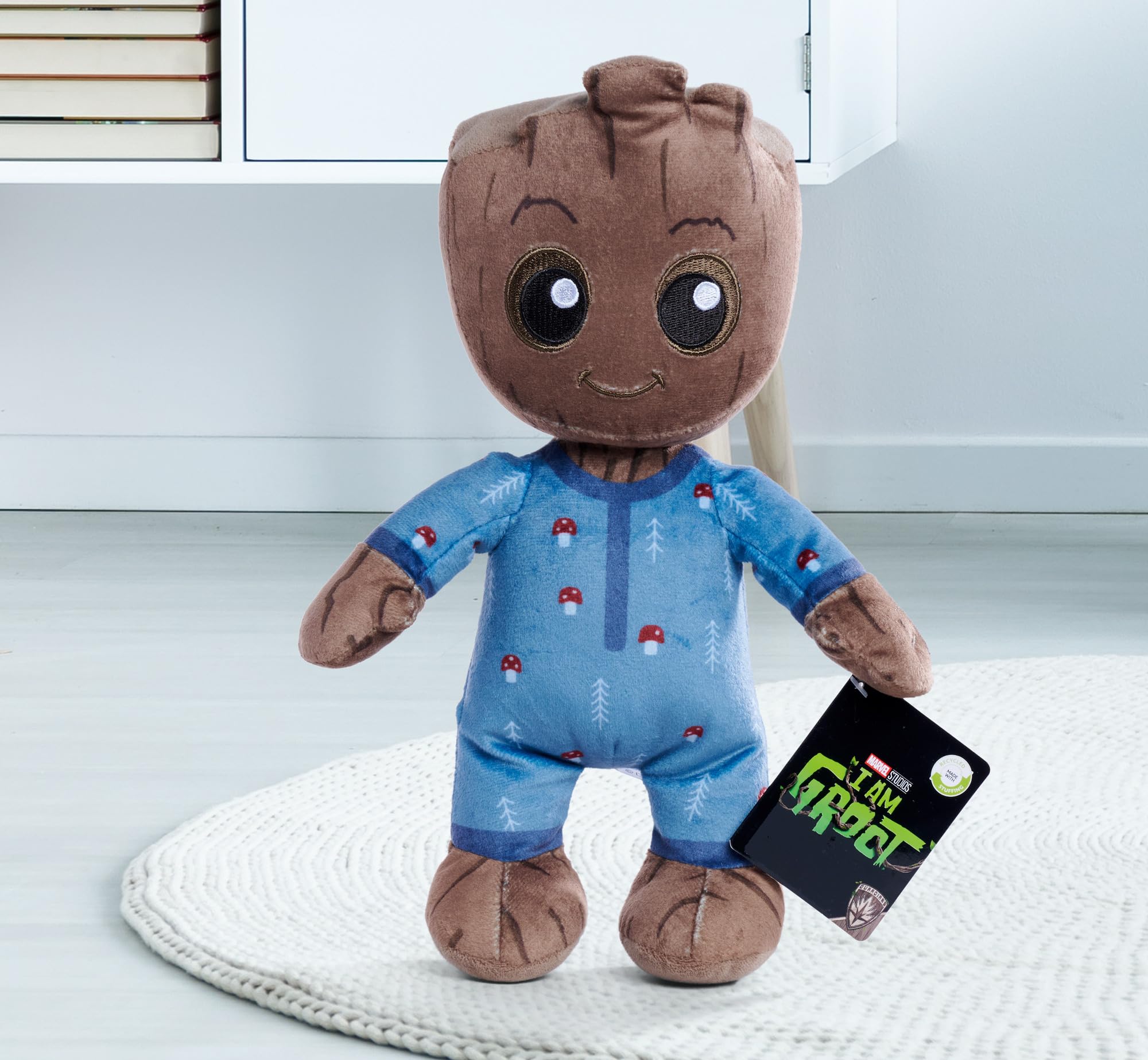 Disney Marvel Groot in Pyjamas, 31 cm, Plush Toy from the First Months of Life, Blue - Image 4
