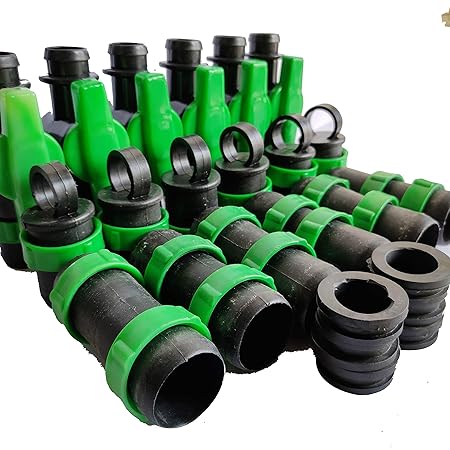Raja Rubbers 6 Pieces Each Rain Pipe Cock, Connector, End Cap, Gromet Rain Pipe Accessories Set - Pack of 6 - Set 1