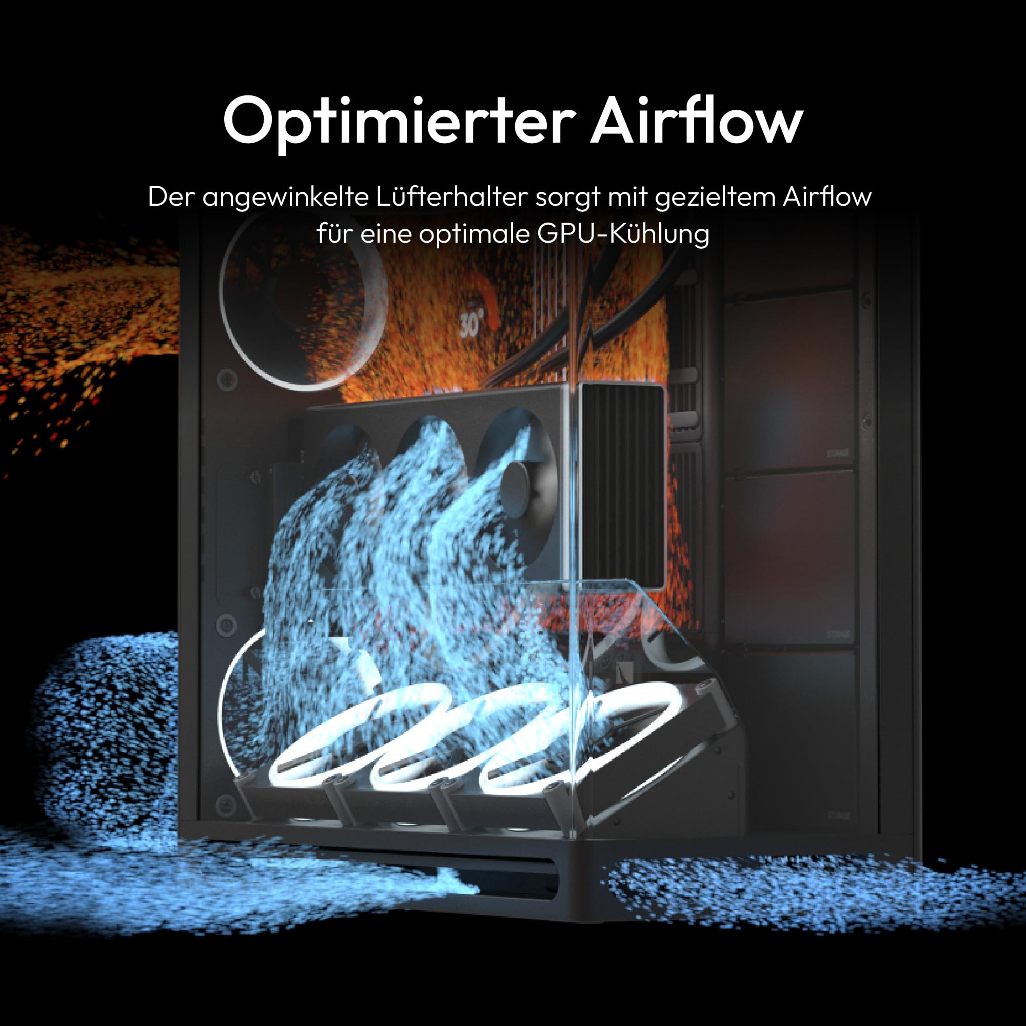 Havn HS 420 VGPU Dual-Chamber ATX Mid Tower PC Gehäuse Schwarz – Bild 7