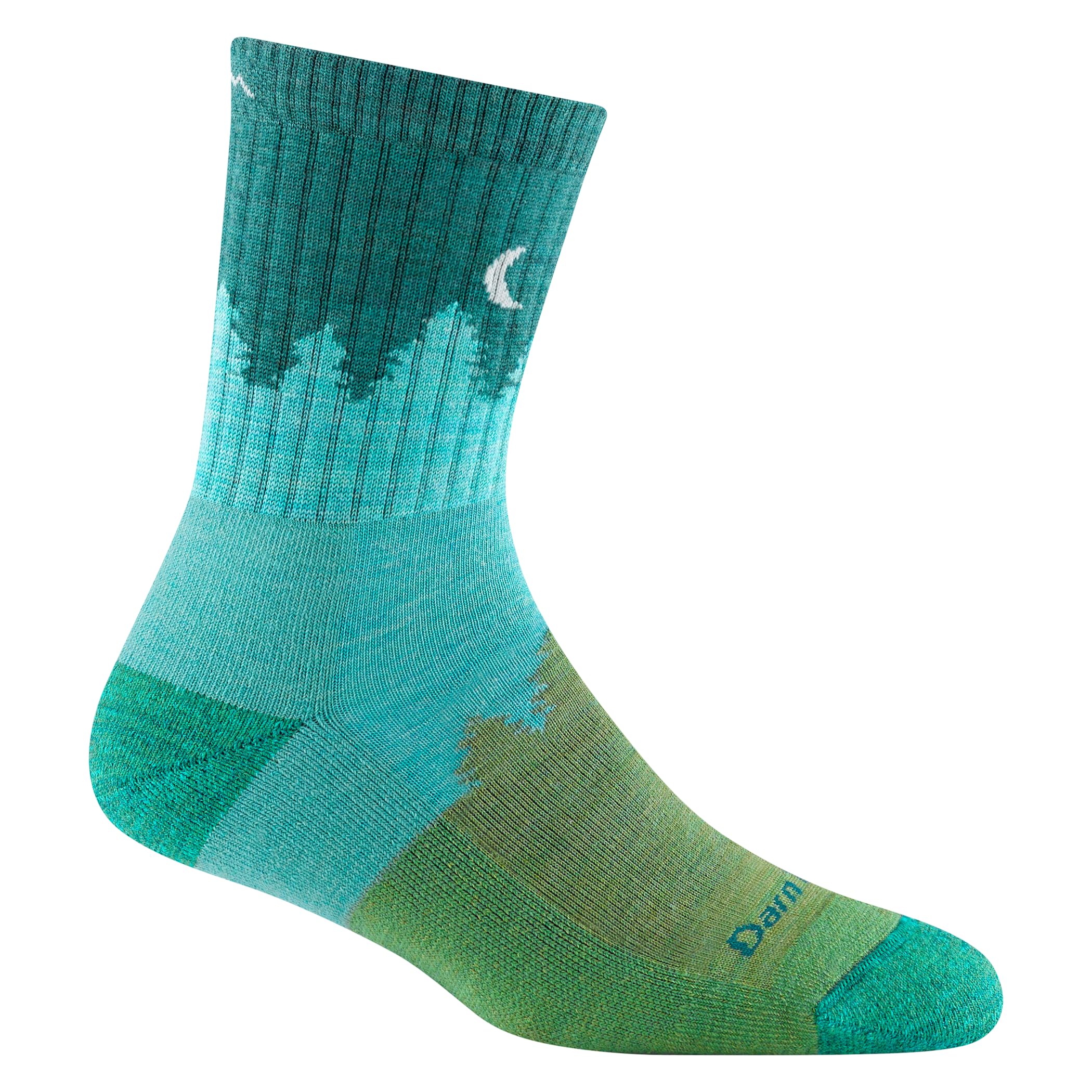 Darn Tough Vermont Women's Aqua Darn Tough Treeline Micro Crew Midweight Sock M
