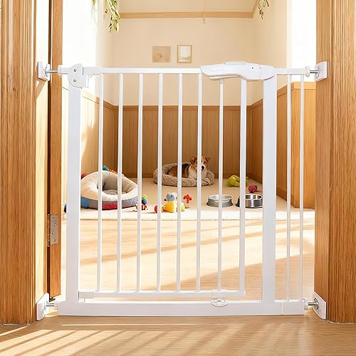 Miniatura 6 de Paquete de 4 protectores de pared para puerta de bebé, protege las paredes de las escaleras, puerta de seguridad montada a presión para puertas,