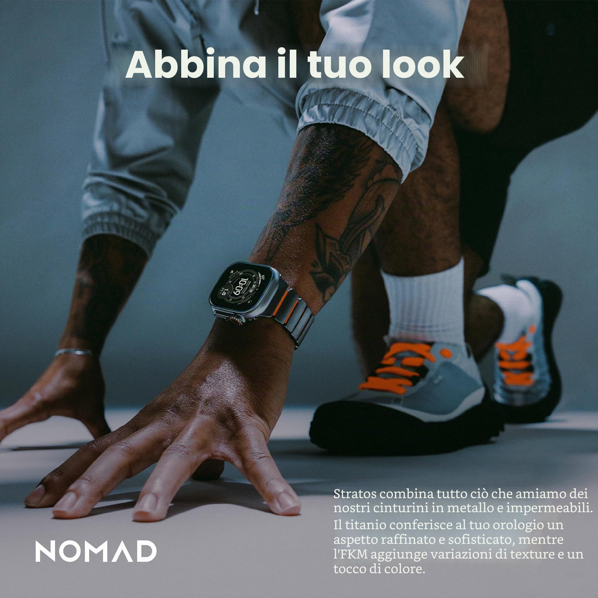 NOMAD Stratos Cinturino I per Apple Watch 42/44/45/46/49 mm, design ibrido