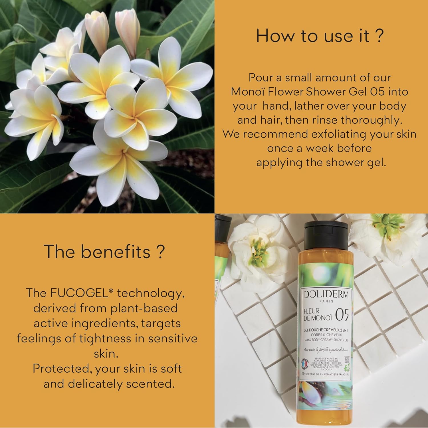 Paris - Creamy Shower Gel, 33.8 Fl Oz (Monoï Flower) - Image 6