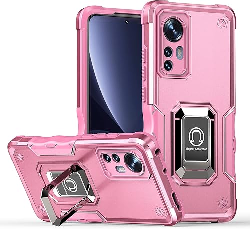 Funda diseñada para Xiaomi 12 Pro Case 12S Pro Funda giratoria Kickstand Cubierta de cámara probada contra caídas Protección de lente Funda de