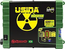 USINA Inversor 600W Onda Senoidal Pura, Off-Grid, Entrada 12VDC, Saída 120VAC, Pico 1200W