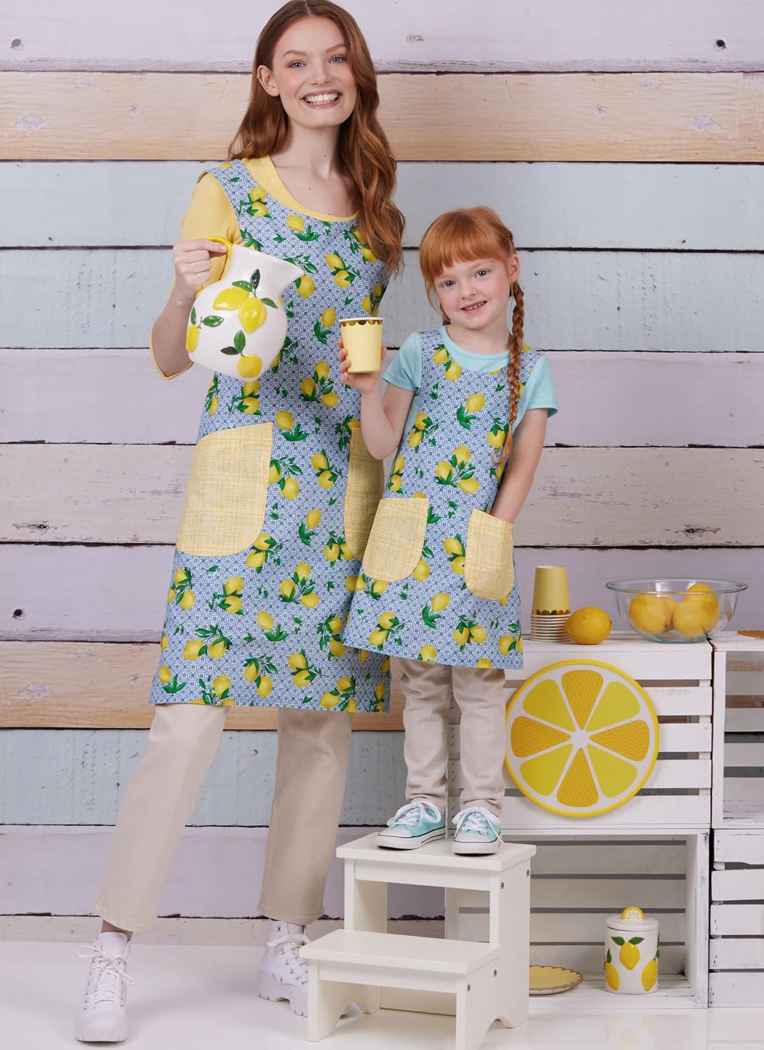 Simplicity SS9969A Easy to Make Children's and Misses' Reversible Aprons Sewing Pattern Packet, Design Code S9969, Sizes S - L / S - L, Multicolor