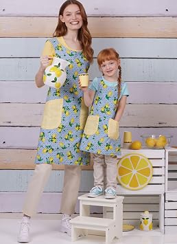 Simplicity S9969 Easy-to-Make Children's & Women's Reversible Apron Sewing Pattern, Sizes S-L