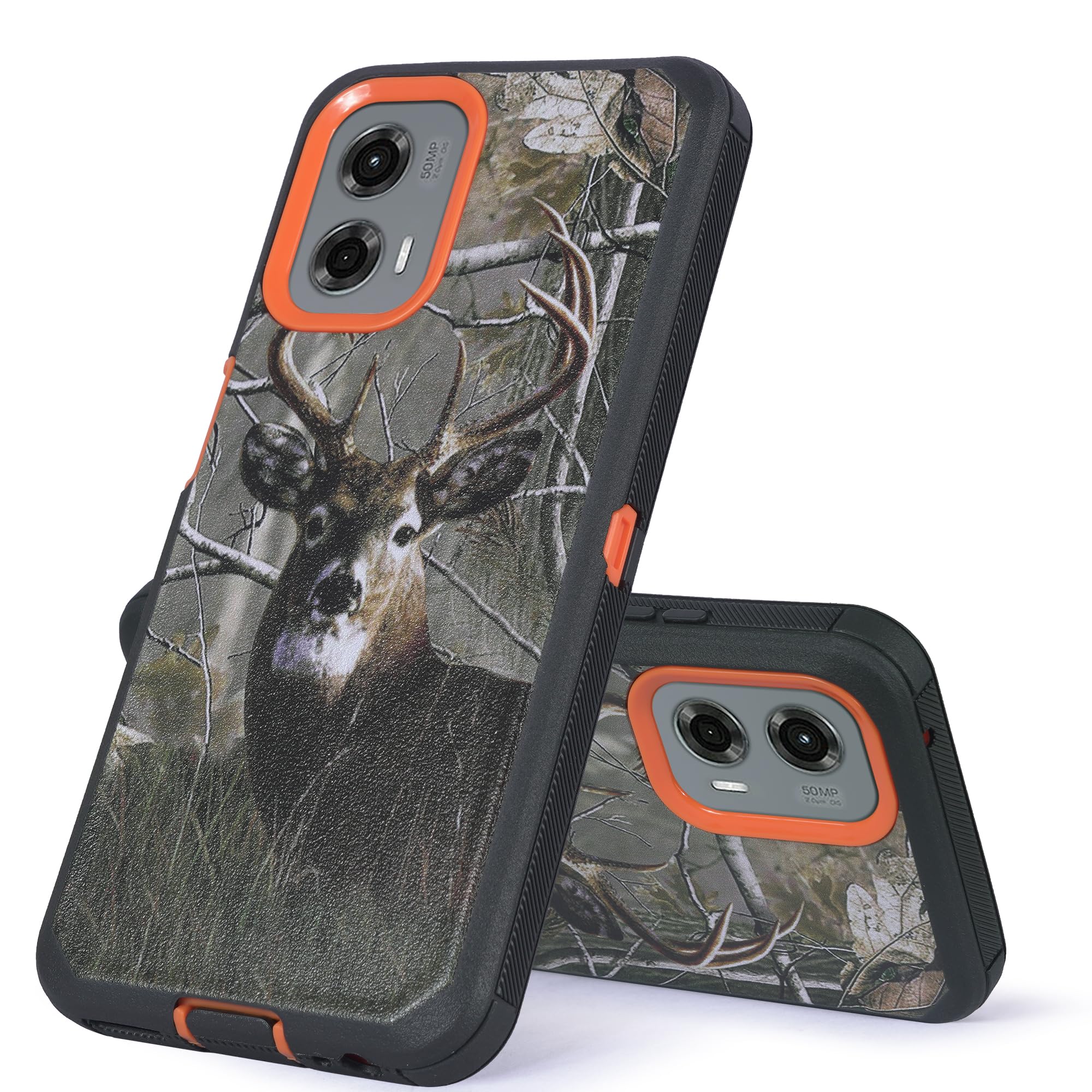 ThousandGear Compatible for Motorola Moto G 5G 2024 Case with Clip Belt Holster, Heavy Duty Military Grade Drop Protective Case with Built in Screen