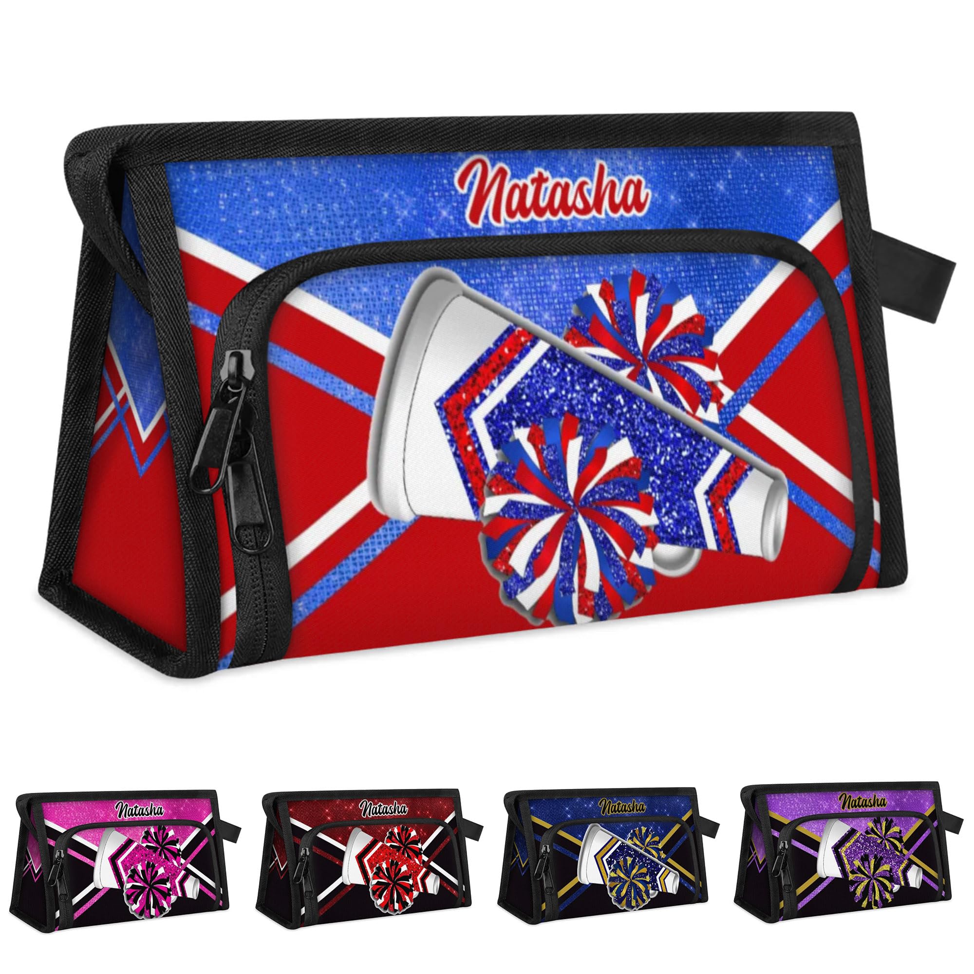 RIRIX Personalized-Cheerleader-Gifts for Girls, Custom-Makeup-Bag for Cheerleader, Travel Make up Bag Cosmetic Bag Toiletry Bag Organizer, Gifts for