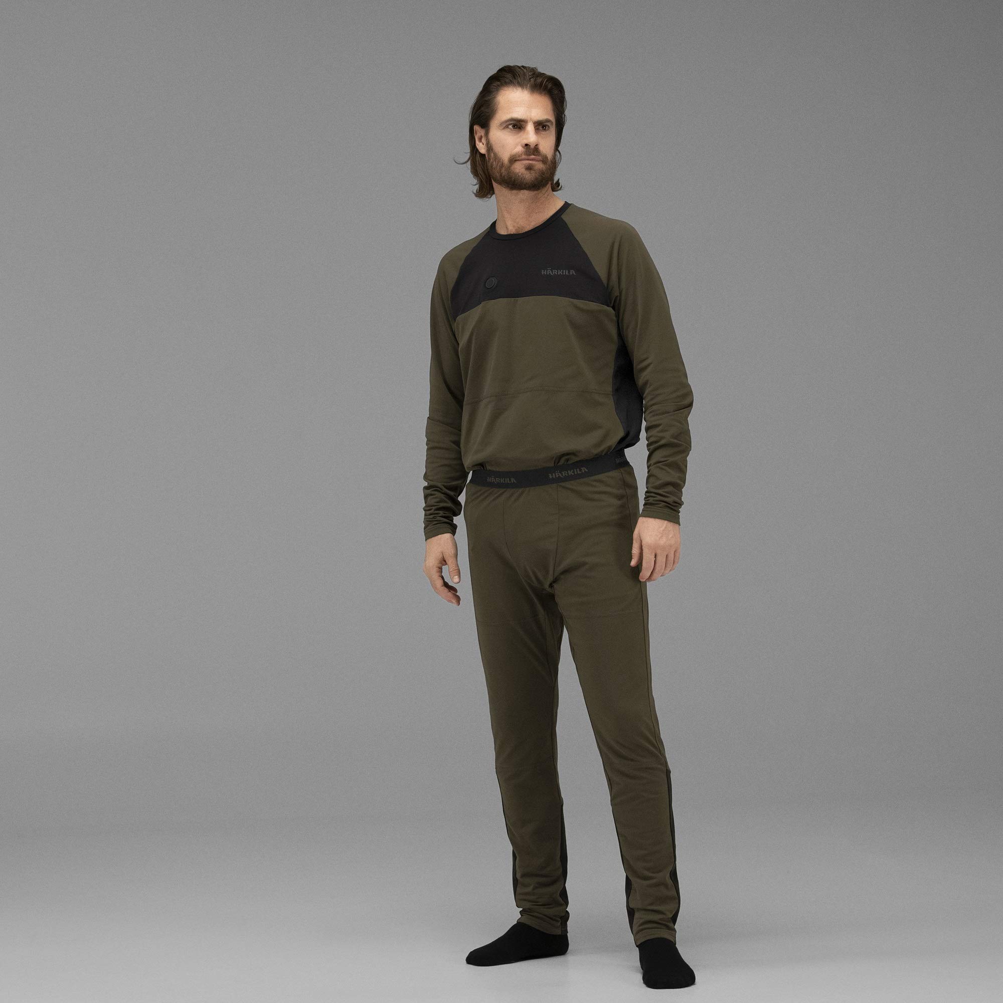 Härkila Heat Control® - Camiseta interior calefactable para hombre, ropa interior térmica con conexión USB, ropa interior funcional para hombres