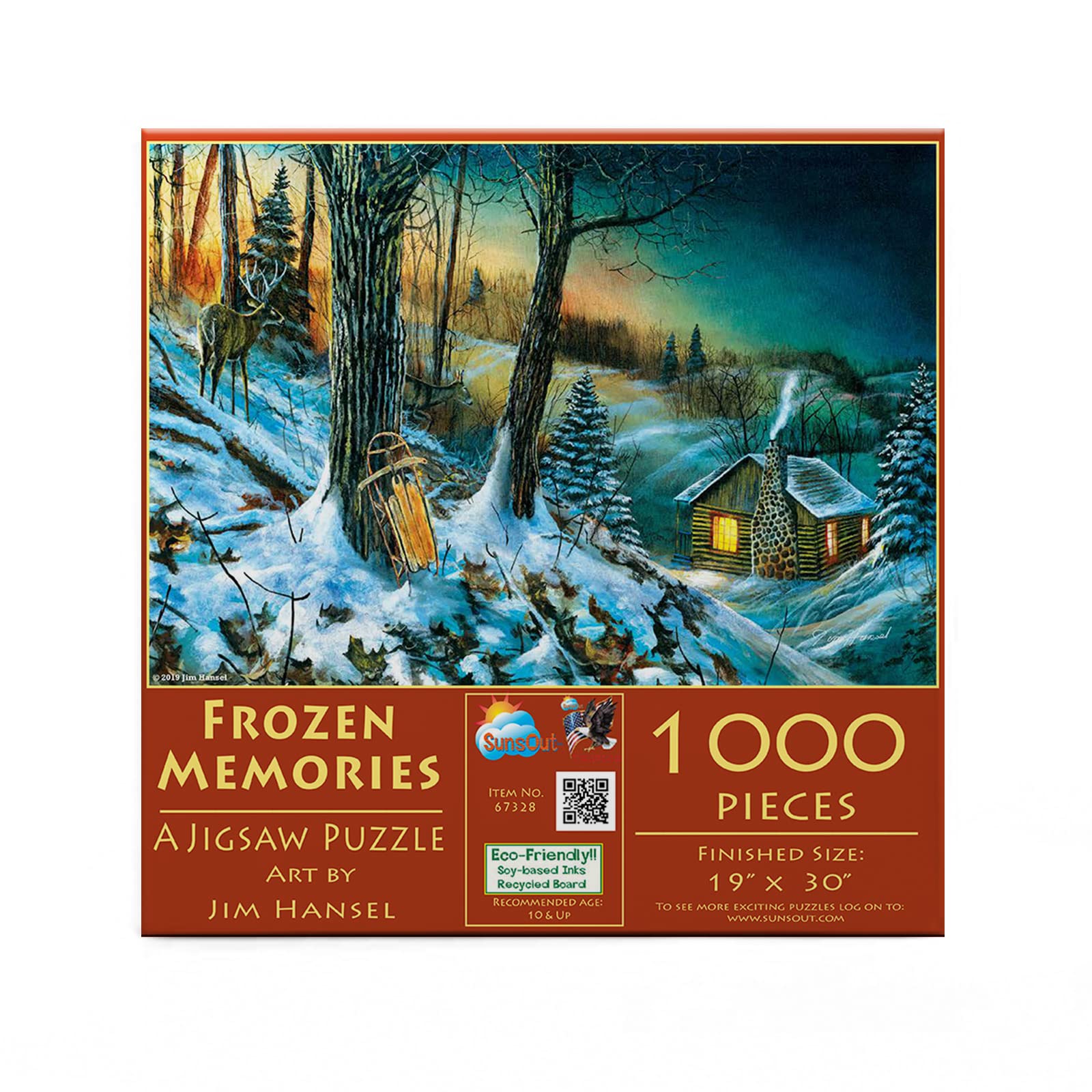 SUNSOUT INC - Kraina Lodu Wspomnienia - 1000 szt. Puzzle autorstwa artysty: Jim Hansel - gotowy rozmiar 48 cm x 76 cm - MPN# 67328
