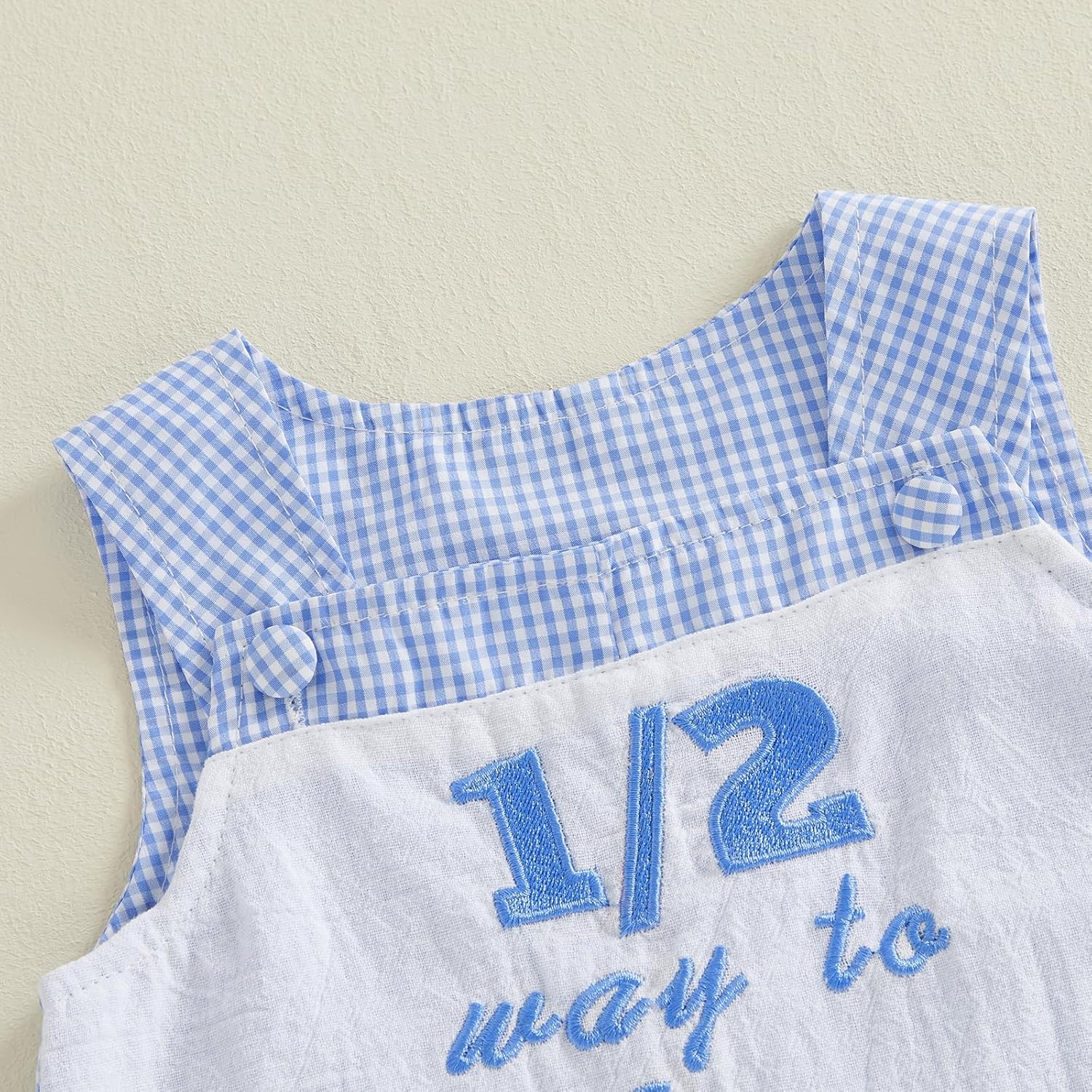 Infant Baby Boy Half Birthday Outfit 1/2 Way to One Sleeveless Romper Jumpsuit Half Year Birthday Clothes - Image 4