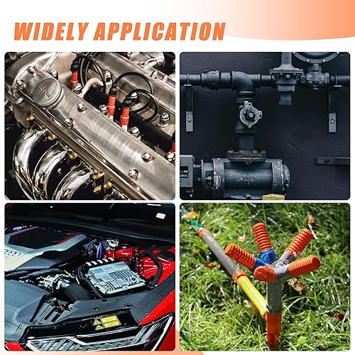 Miniatura 7 de Paquete de 2 abrazaderas de manguera con pernos en T, abrazadera de manguera de acero inoxidable con resorte de refuerzo para tubería, abrazadera