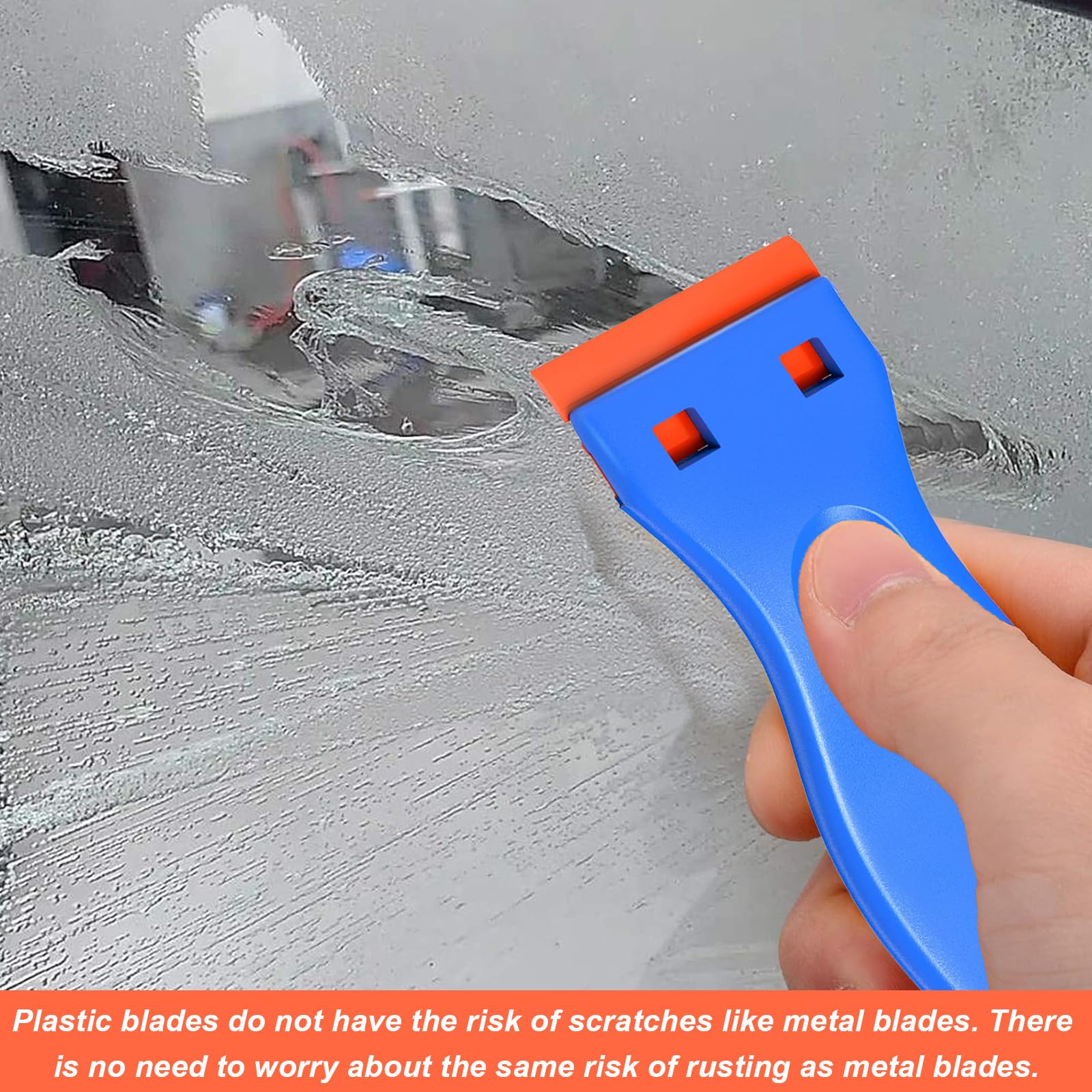 FOSHIO 3 Raschietti In Plastica Con 270 Lame - Per Rimuovere Adesivi, Colla, Vernice, Senza Graffiare