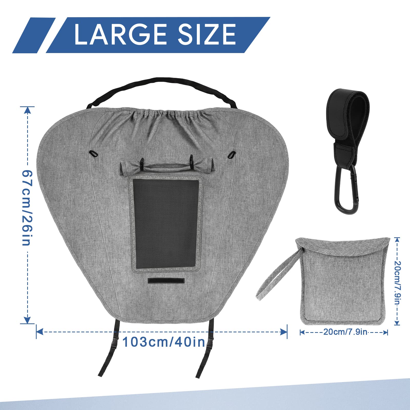 Accessoire Poussette Canne Pare-Soleil Poussette Universel AFXXE - Anti-UV Imperméable Fenêtre Protection UV Bébé